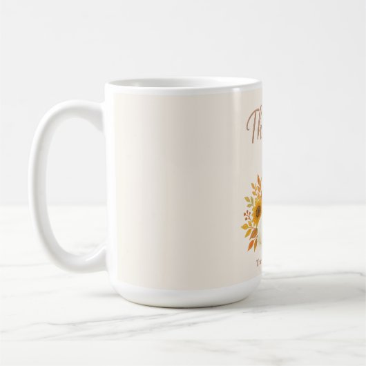 Fall Pumpkins & Sonnenblumen | Eleganter Erntedank Kaffeetasse (Links)