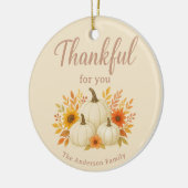 Fall Pumpkins & Sonnenblumen | Eleganter Erntedank Keramik Ornament (Links)