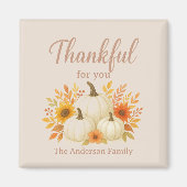 Fall Pumpkins & Sonnenblumen | Eleganter Erntedank Magnet (Vorne)