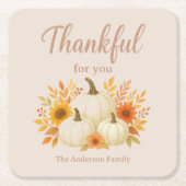 Fall Pumpkins & Sonnenblumen | Eleganter Erntedank Rechteckiger Pappuntersetzer (Vorderseite)