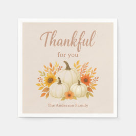 Fall Pumpkins & Sonnenblumen | Eleganter Erntedank Serviette