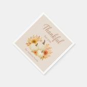 Fall Pumpkins & Sonnenblumen | Eleganter Erntedank Serviette (Ecke)