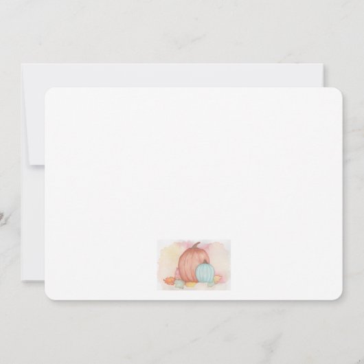 Fall Pumpkins und Blätter Dankeskarte (Rückseite)