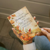 Fall Pumpkins und Blätter Erntedank Dinner Einladung