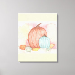 Fall Pumpkins und Blätter Leinwanddruck