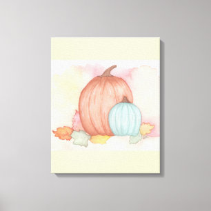 Fall Pumpkins und Blätter Leinwanddruck