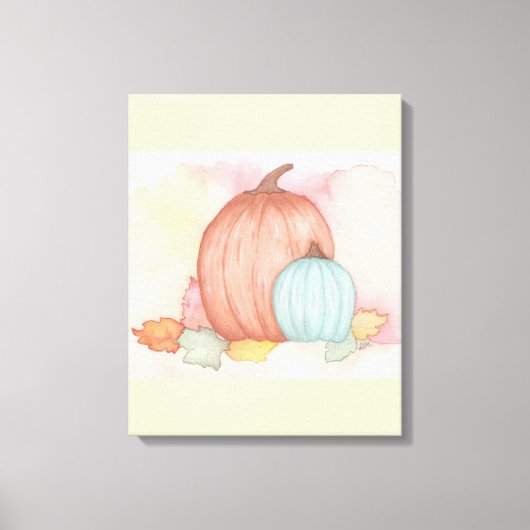 Fall Pumpkins und Blätter Leinwanddruck (Vorderseite)