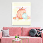 Fall Pumpkins und Blätter Leinwanddruck (Insitu (Wohnzimmer))