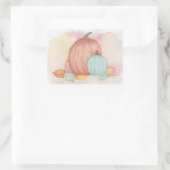 Fall Pumpkins und Blätter Quadratischer Aufkleber (Tasche)