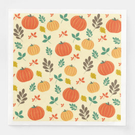 Fall Pumpkins und Blätter Serviette