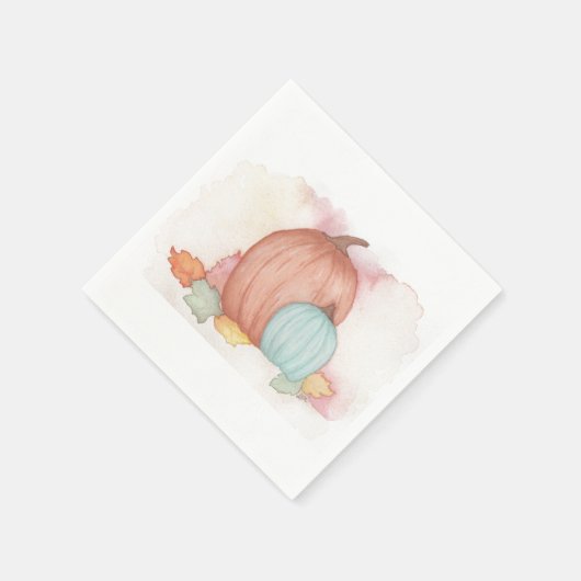 Fall Pumpkins und Blätter Serviette (Ecke)