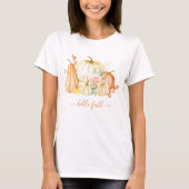 Fall Pumpkins und Blume T-Shirt (Vorderseite)