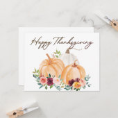 Fall Pumpkins und Boho Blume Flat Gruß Karte (Vorderseite/Rückseite Beispiel)