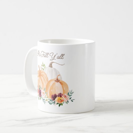 Fall Pumpkins und Boho-Blume Kaffeetasse (Vorderseite Links)