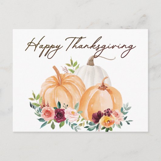 Fall Pumpkins und Boho-Blume Postkarte (Vorderseite)