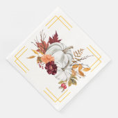 Fall Pumpkins und Florals Serviette (Ecke)