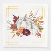 Fall Pumpkins und Florals Serviette (Vorderseite)