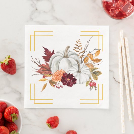 Fall Pumpkins und Florals Serviette (Beispiel)
