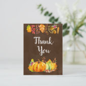 Fall Pumpkins und Herbst Folios Grenze Vielen Dank Postkarte (Stehend Vorderseite)