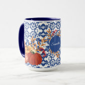 Fall Pumpkins Wasserfarben Floral und Herbstleaves Tasse (Vorderseite Links)