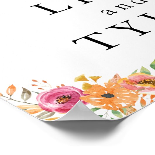 Fall Pumpkins Wedding Welcome Poster (Ecke)