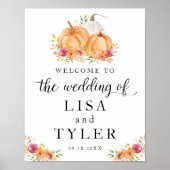 Fall Pumpkins Wedding Welcome Poster (Vorne)