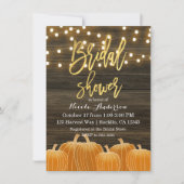 Fall Pumpkins Wood Lights Gold Foil Brautparty Einladung (Vorderseite)