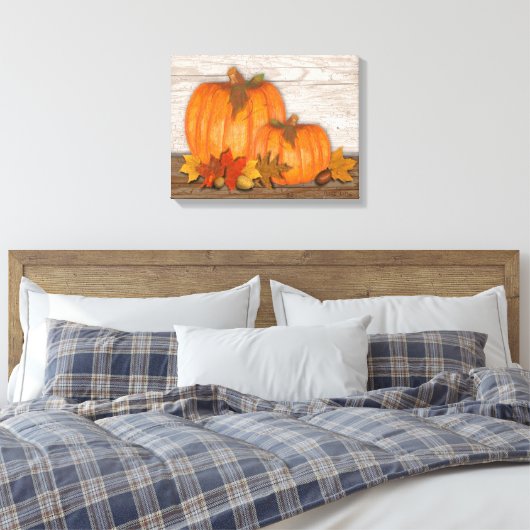 Fall Pumpkins Wrapped Canvas Leinwanddruck (Insitu (Schlafzimmer))