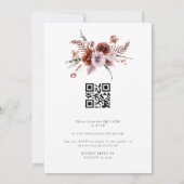 Fall QR-Code in einem floralen Budget Hochzeit Einladung (Rückseite)