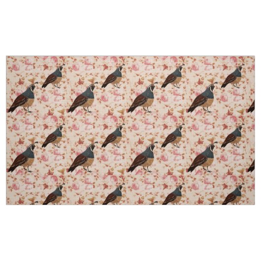 Fall Quail auf Chintz Fabric Stoff (Fat Quarter (45,7 x 55,9 cm))