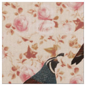 Fall Quail auf Chintz Fabric Stoff (Nahaufnahme)