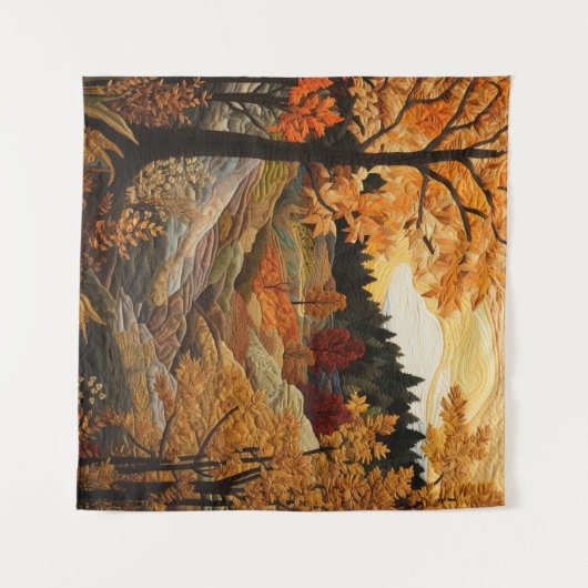 Fall Quilt Tapestry Wandteppich (Vorderseite (Horizontal))