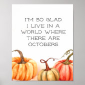 Fall Quote Oktober Pumpkins Poster (Vorne)