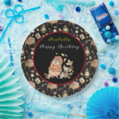 Fall-Raccoon Anpassen von Text und Farbe Pappteller (Party)