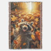 Fall Raccoon Throw Blanket Decke (Vorderseite Vertikal)