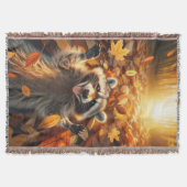 Fall Raccoon Throw Blanket Decke (Vorderseite)