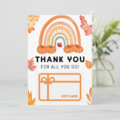 Fall Rainbow Pumpkin Vielen Dank, dass Sie ein Kar Einladung (Stehend Vorderseite)