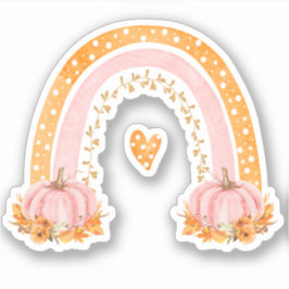 Fall Rainbow & Pumpkins Vinyl Sticker