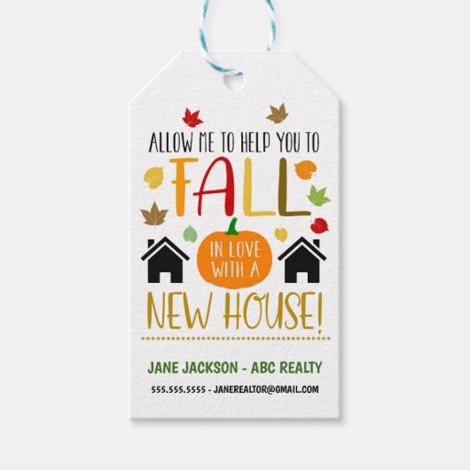 Fall Realtor Geschenkmarke Geschenkanhänger (Vorderseite)