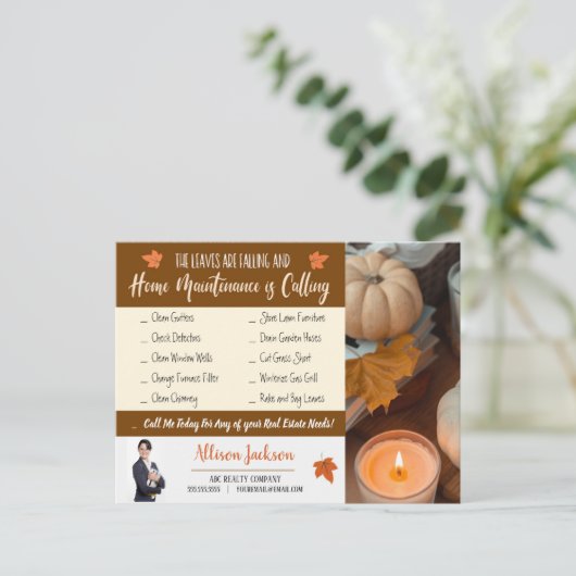 Fall Realtor Marketing Postcard Mailer Postkarte (Stehend Vorderseite)