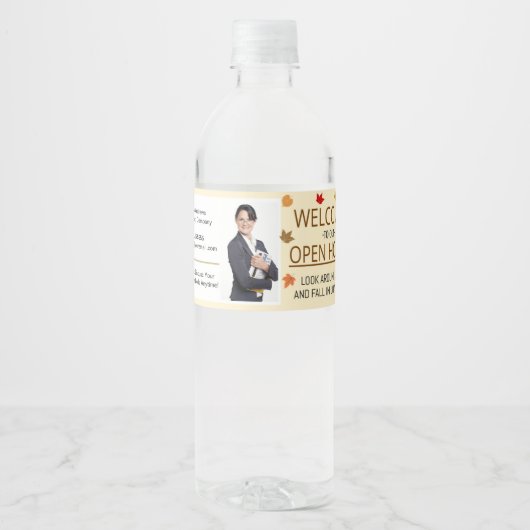 Fall Realtor Wasser Flasche Etikett (Vorderseite)