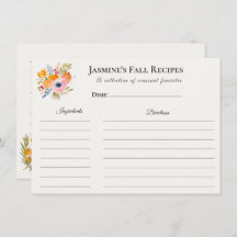 Fall Recipe Card – Autumn Kitchen Stationery