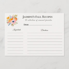 Fall Recipe Card – Watercolor Kitchen Ankündigung