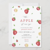 Fall Red Apfel Unsere Augen Baby Dusche Einladung (Vorderseite)