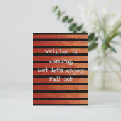 Fall Red & Black Ombre Stripes Humorose Postkarte (Stehend Vorderseite)