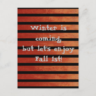 Fall Red & Black Ombre Stripes Humorose Postkarte