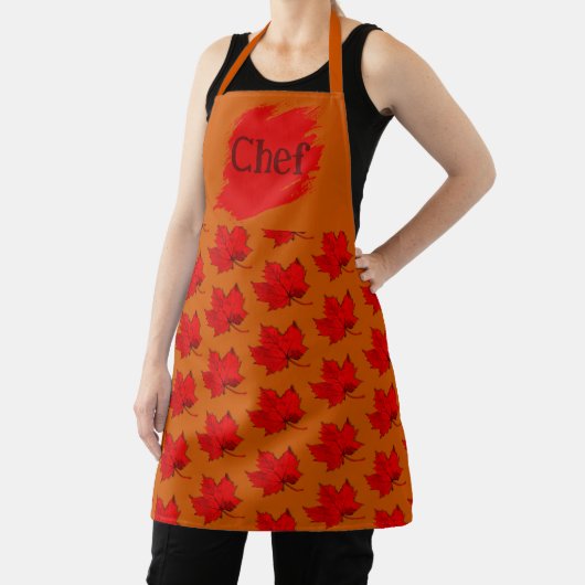 Fall Red Blätter All-Over Print Koch Schürze (InSitu)