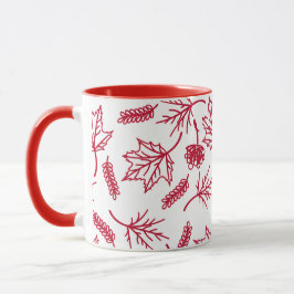 Fall Red Blätter Kontur Zwei-Tonen-Tasse Tasse