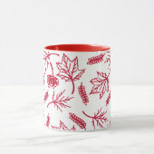 Fall Red Blätter Kontur Zwei-Tonen-Tasse Tasse (Zentrum)