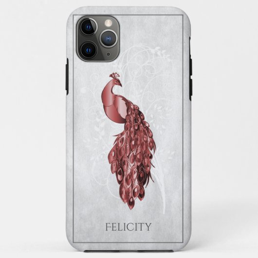 Fall Red Elegant Peacock Case-Mate iPhone Hülle (Rückseite)